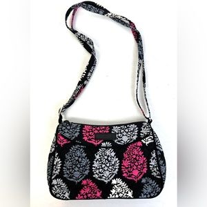 Vera Bradley Crossbody Bag Small Nortern Lights Black Shouler Bag Cotton Fabric